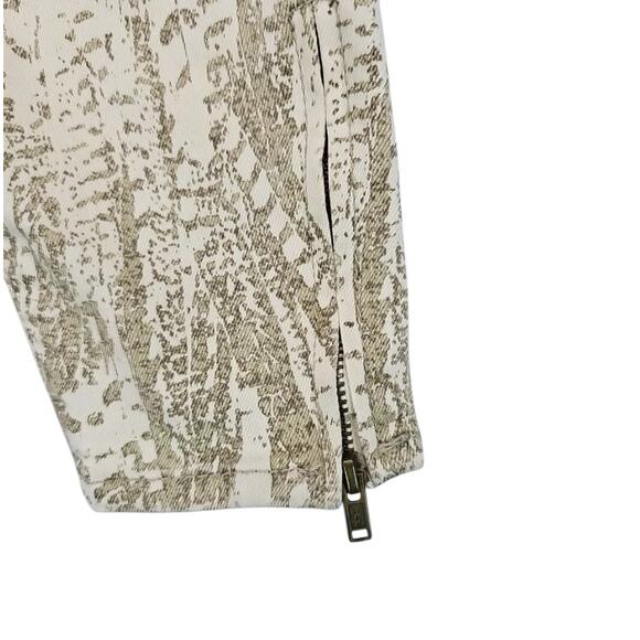 Free People Feather Print Skinny Jeans Neutral Boho Low Rise Ankle Denim 27 - Picture 5 of 11